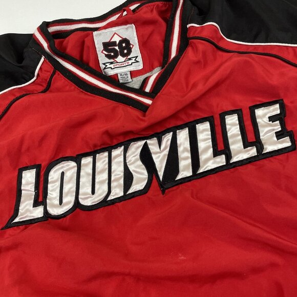 Louisville Cardinals Pullover Windbreaker Jacket Men’s XL Lined By 58 Sports - Picture 7 of 13